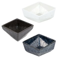 Dear Living摩登浮雕四角碗 3件組, 混色, 1套
