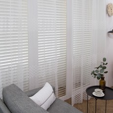 Casa L Cantata 素面褶皺內層窗簾, 白色