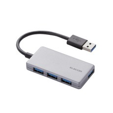 ELECOM 4埠 緊湊型 USB 3.0 集線 U3H-A416B, 銀色