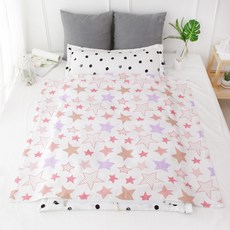 보떼하우스 인견 통통패드 14온스 영유아 일체형 낮잠이불 마이크로화이버베개솜 포함, 빅스타 핑크