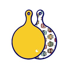 Roem Design 藍色版 雙面圓形上菜砧板 萊姆, 可愛貓頭鷹, 1個