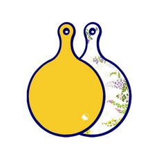 Roem Design 藍色版 雙面圓形上菜砧板 萊姆, 花圃, 1個