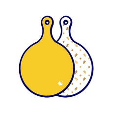 Roem Design 藍色版 雙面圓形上菜砧板 萊姆, 餅乾, 1個