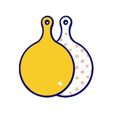 Roem Design 藍色版 雙面圓形上菜砧板 萊姆, 燻色牽牛花白色, 1個