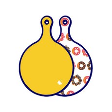 Roem Design 藍色版 雙面圓形上菜砧板 萊姆, 巧克力甜甜圈, 1個