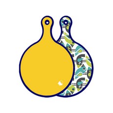 Roem Design 藍色版 雙面圓形上菜砧板 萊姆, 鳥, 1個