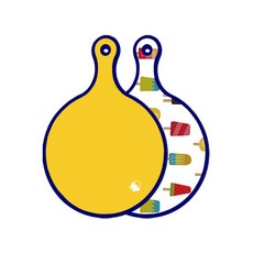 Roem Design 藍色版 雙面圓形上菜砧板 萊姆, 冰棒, 1個