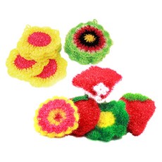 Sunwooland 壓克力菜瓜布 5入 隨機出貨 + 黃色 5入 + 綠色 5入, 15入, 1套