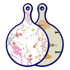 Roem Design Blue Edition 雙面圓形上菜砧板 浪漫胭脂紅floral, 森林圖案2, 1個