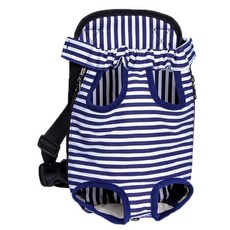 슈퍼식스 반려견 휴대용 통기성좋은 이동가방 S, 블루라인, 1개