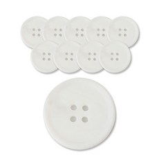 鬥陽 時尚亮點牛津霧面鈕扣 25mm, WT, 10入