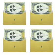 幸運四葉草真花百萬美元護貝卡, 混合色, 4套, 4個