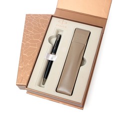 PARKER 新 Sonnet 2 圓珠筆 + 小袋套組, 秘密黑, 1套