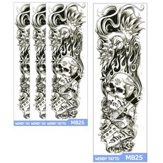 PartyBok.com 長版大型紋身貼紙, MB25, 4套