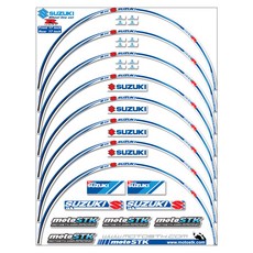 모토스티커 스즈키 GSXR 17인치, 블루, 1세트