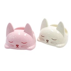 홈앤미 고양이 냄비뚜껑거치대 2p세트, 핑크, 아이보리, 1세트