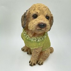 ZIPU花園室內模型花園雕像小狗B ZP017, 混色