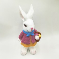 ZIPU花園室內模型花園雕像兔子 粉色 ZP008, 混色