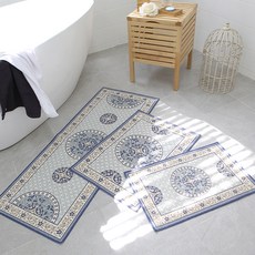 東方風格地墊 3入組, 藍色