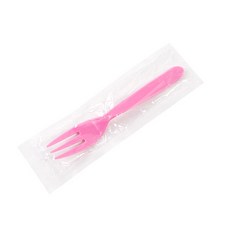 Bom91 塑膠叉子 粉紅色 12.5*2cm, 1件, 100個