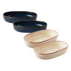 젠한국 젠 FS 타원볼 18cm 크림 2p + 블루 2p, 혼합 색상, 1세트