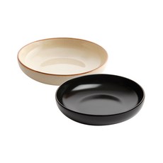 FS圓形陶瓷盤2款組 15cm 乳白色+黑色, 混色, 1套