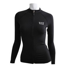 NAYA STYLE 女式黑色拉鍊長袖防護上衣