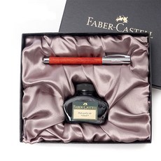 FABER-CASTELL 輝柏 Ambition 梨木鋼筆瓶裝墨水組, EF, 黑色(墨水)