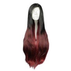 파티복닷컴 파티가발 238, 블랙 + 레드