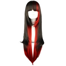 파티복닷컴 파티가발 212, 블랙 + 레드