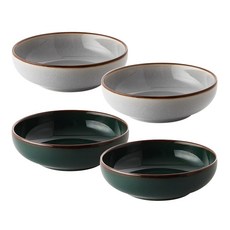 Jen韓國Jen FS碗 11cm 灰色 2個+孔雀綠 2個, 混色, 1套