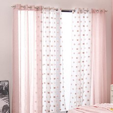 바자르 슬리브 린넨st 선염커튼 2p