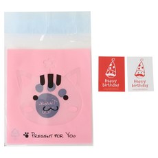 황씨네도시락 접착 애니멀 봉투 고양이 50p + 고깔 생일 사각 50p, 1세트