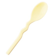 오카베 소프트 터치 실리콘 스푼 웨이비 딥 타입, YELLOW, 1개