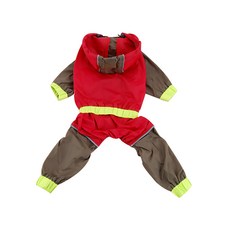 DM 알럽펫 형광라인 풀 우비, 레드, 1개