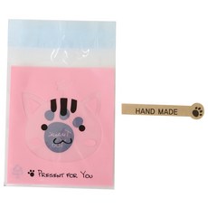 黏貼式動物圖案包裝袋 50入+腳印貼紙 50入, 1套