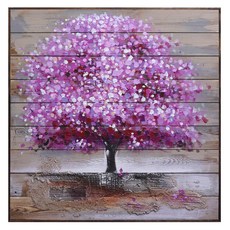 하나샵 생명 사과나무 목판 유화액자, 분홍색