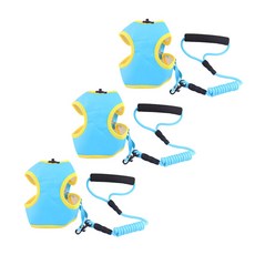 아리코 DrMini 양이 & 아지 PU 단색 조끼 하네스 3p + 로프줄 3p, 블루, 1개