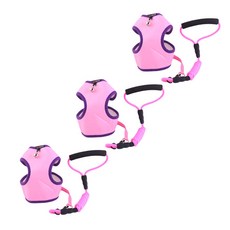 아리코 DrMini 양이 & 아지 PU 단색 조끼 하네스 3p + 로프줄 3p, 핑크, 1개