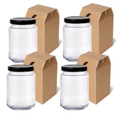 미르코리아 B 500 밀폐 유리병 높은형 + 선물상자, 400ml, 4세트