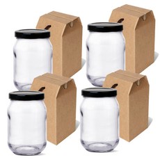 미르코리아 B 580 밀폐 유리병 높은형 + 선물상자, 500ml, 4세트