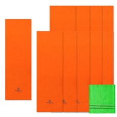 Songwol 松月 Arnaldo Bassini運動毛巾 10入+搓澡巾 淺綠色, 橘色, 1組