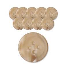 時尚亮點 郵差包霧面鈕扣 23mm, 米色 BG, 10個