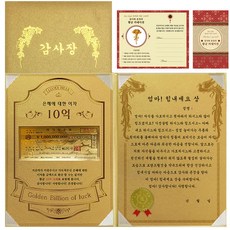 恩惠10億感謝狀 媽媽加油獎+24K金色康乃馨防輻射貼, 1套, 混色