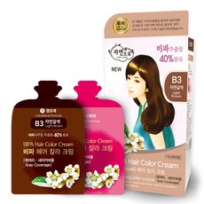 자연으로 비파 헤어 칼라 크림, B3자연갈색, 120ml, 1개