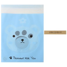 Hwangssinaedosirak 自黏動物袋 熊 100入 + 牛皮紙封條貼紙 老師謝謝您 100入, 1套