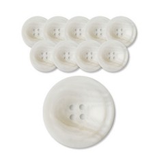 男士時尚霧面鈕扣 28mm, 白色, 10個