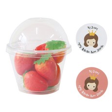 에이치씨엔 투명머핀컵 소 돔뚜껑 50p + 뉴 왕관걸 스티커 살구 25p + 화이트 25p, 1세트