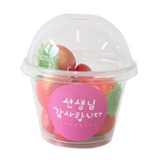 에이치씨엔 투명머핀컵 소 50p + 돔뚜껑 50p + 스티커 캘리선생님원형 감사 핑크 25p + 민트 25p, 1세트