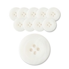 時尚焦點 聚酯霧面鈕扣 23mm, WT, 10個